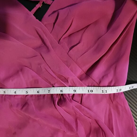 NEW After Six Faux‎ Wrap Criss Cross Back Maxi Dress Size 4 Tea Rose - Picture 14 of 15
